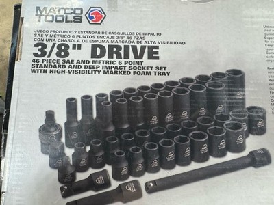 Matco Tools 3/8  Drive 46 Piece Impact Socket Set SAE And Metric