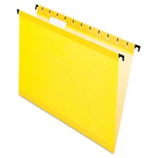 Pendaflex 615215YEL Poly Laminate Hanging Folders- Yellow - Letter Size