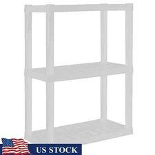 3-Tier Heavy Duty Plastic Shelving Unit Tool Free Assembly Storage Solution New