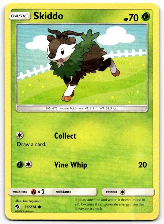 Skiddo 35/214 Common Lost Thunder Pokemon Near Mint