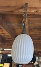 MID-CENTURY MODERN PENDANT LIGHT FIXTURE AND SHADE WHITE