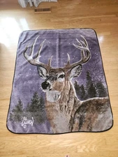 The Northwest Company Buck Fleece Blanket Throw*58x48 Inches*Soft,Clean &Gd Cond