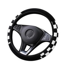 Car Checkered Steering Wheel Cover Soft Plush Winter Warmth Cover Non-slip Car Checkered Steering Wheel Cover Soft Plush Winter Warmth Cover Non-slip