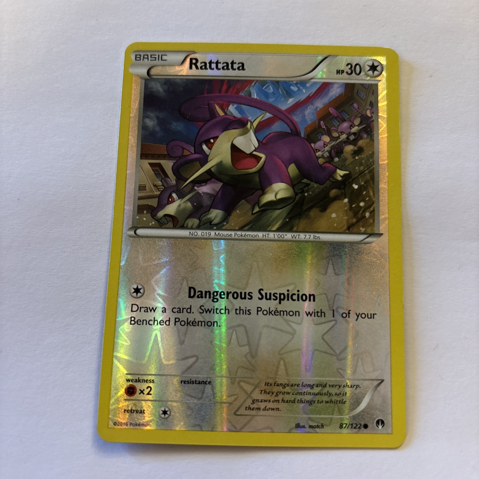 Rattata 87/122 Reverse Holo Pokemon XY BREAKpoint LP