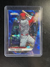 2025 Panini Prizm Thomas Saggese Rookie Blue Cracked Ice #185 St. Louis MLB