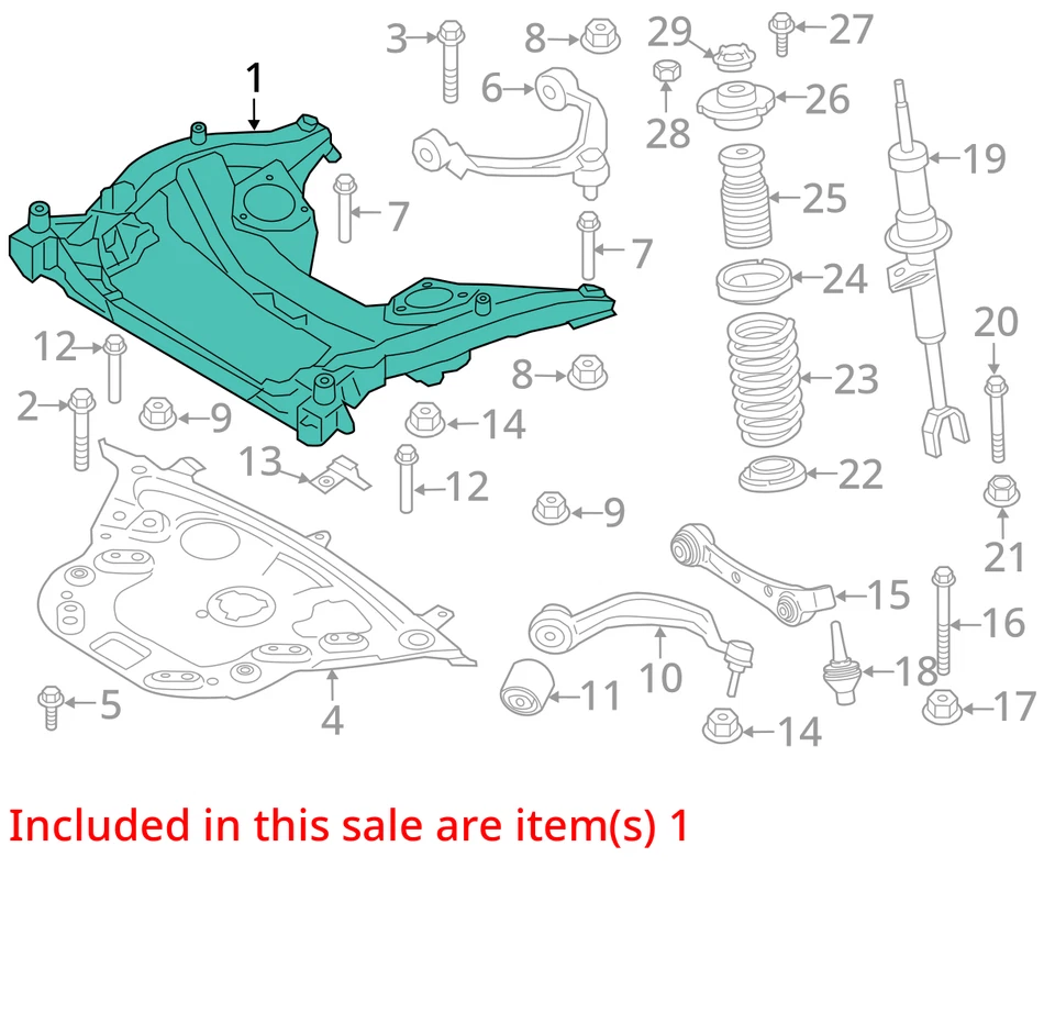 Se adapta a BMW 535D 2014-2015 3,0 L diésel tracción trasera subchasis delantero travesaño OEM Foto 4 de 4