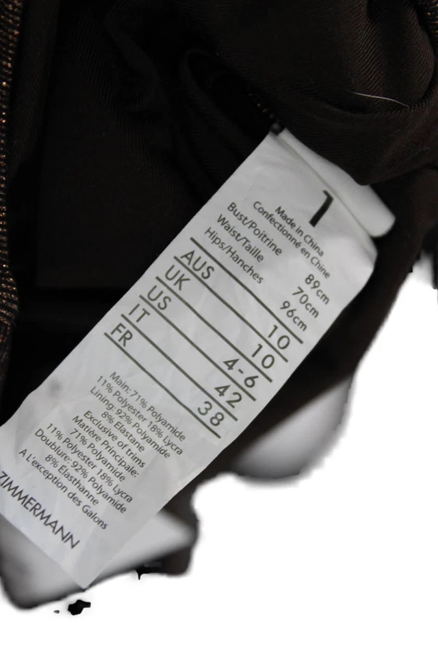 Traje de baño Zimmermann de una pieza para mujer marrón playa talla 4 Foto 4 de 4