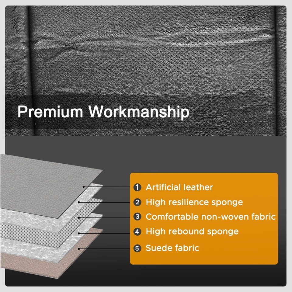 Synthetic Leather Seat Covers Front + Rear fit for Toyota Prius 2010 to 2015 New Foto 4 de 4