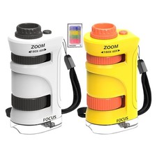 Portable Microscope for Kids Zoom 60x-180x,Handheld Mini Microscope Science Toy