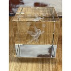 Paperweight 3D Laser Etched Crystal Glass Cube Cupid Cherub 2.25x2.25”