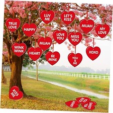 30 Pieces Valentine's Day Outdoor Hanging Heart Ornaments 6 Inch Romantic