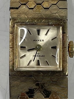 Anker Incabloc 17 Damen-Armbanduhr mit goldenem Metallarmband