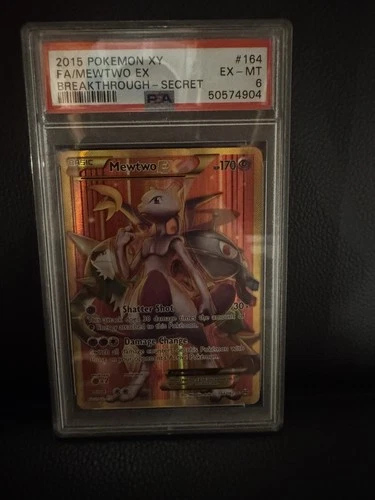 2015 Pokemon XY Breakthrough Mewtwo EX #164 | Full Art Secret Rare | PSA 6 EX-MT