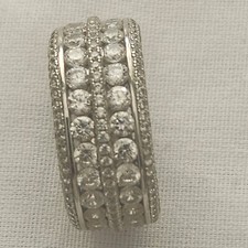 Solid Sterling Silver CZ Ring Size 11 9.72g