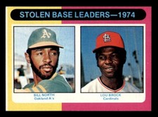 1975 Topps Baseball #309 Stolen Base Leaders Brock EX/MT *d2