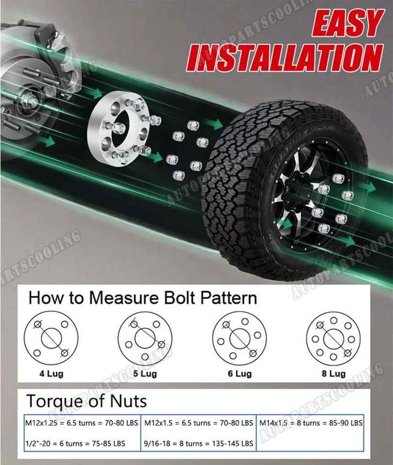 2.5" 8 Studs Wheel Spacer Fit 1999-2016 FORD F-250 F-350 Super Duty 8X170mm Foto 3 de 4
