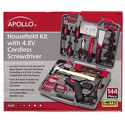Household Tool Set 144 Piece w/ Most Used Tools Convenient Cordless Screwdriver - Picture 5 of 6