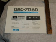 VG++ AKAI GXC-706D STEREO CASSETTE DECK OPERATORS MANUAL + 1978 SERVICE CONTRACT