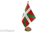 France Basque Region Table Desk Flag With Wooden Base