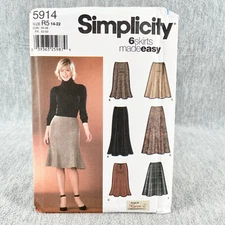 Simplicity 5914 Plus Size Skirts w Flared Hem Misses Sz 14 22 Pattern Easy