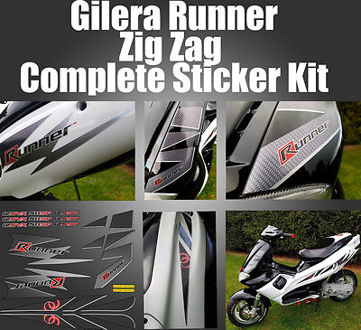 Gilera Runner Zig Zag Stickers, fl carbon, lightning, 621745, SP FX FXR VX  VXR | eBay