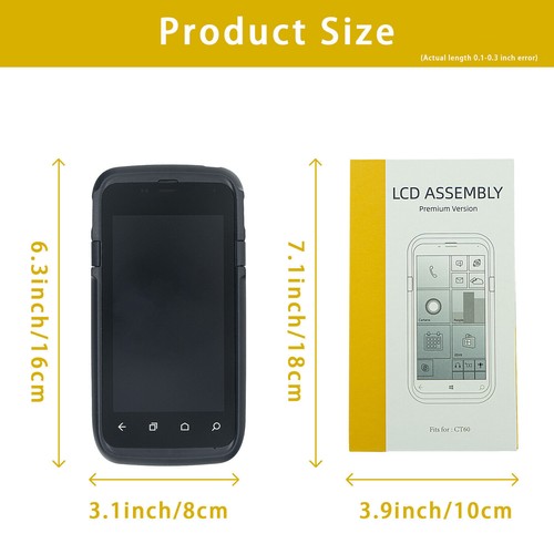 LCD with Touch Digitizer with Front Cover for Honeywell Dolphin CT60 Scanner - Picture 9 of 13