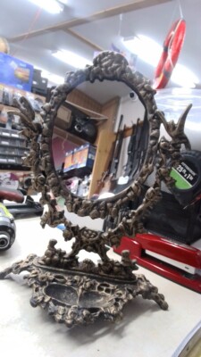 VINTAGE CAST IRON VANITY MIRROR (WBP003243)