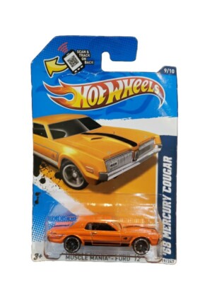 HOT WHEELS ORANGE 2012 #119 1968 68 MERCURY COUGAR XR-7G GURNEY LUXURY HOT ROD 