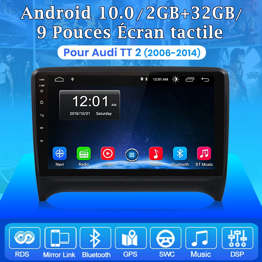 9"Android 12 Autoradio GPS Navigator WIFI RDS DAB+ Pour Audi TT MK2 8J 2006-2014 - Photo 2/4