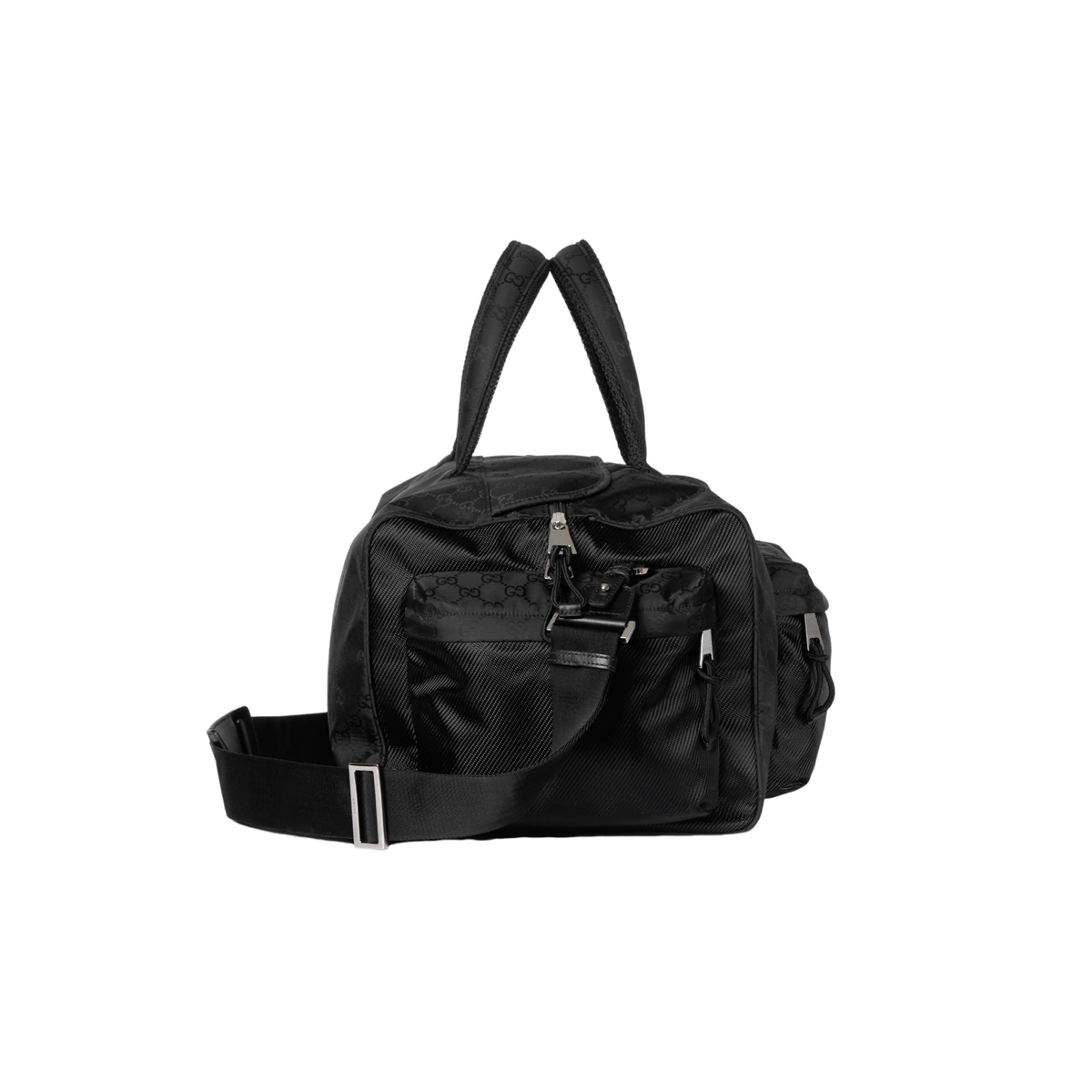 GUCCI $2980 Black GG Nylon Large Duffle Bag New & Authentic | eBay
