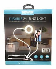 Led Ring Light Bower Flexible 24" White Vlogging Videos Social Posts NEW