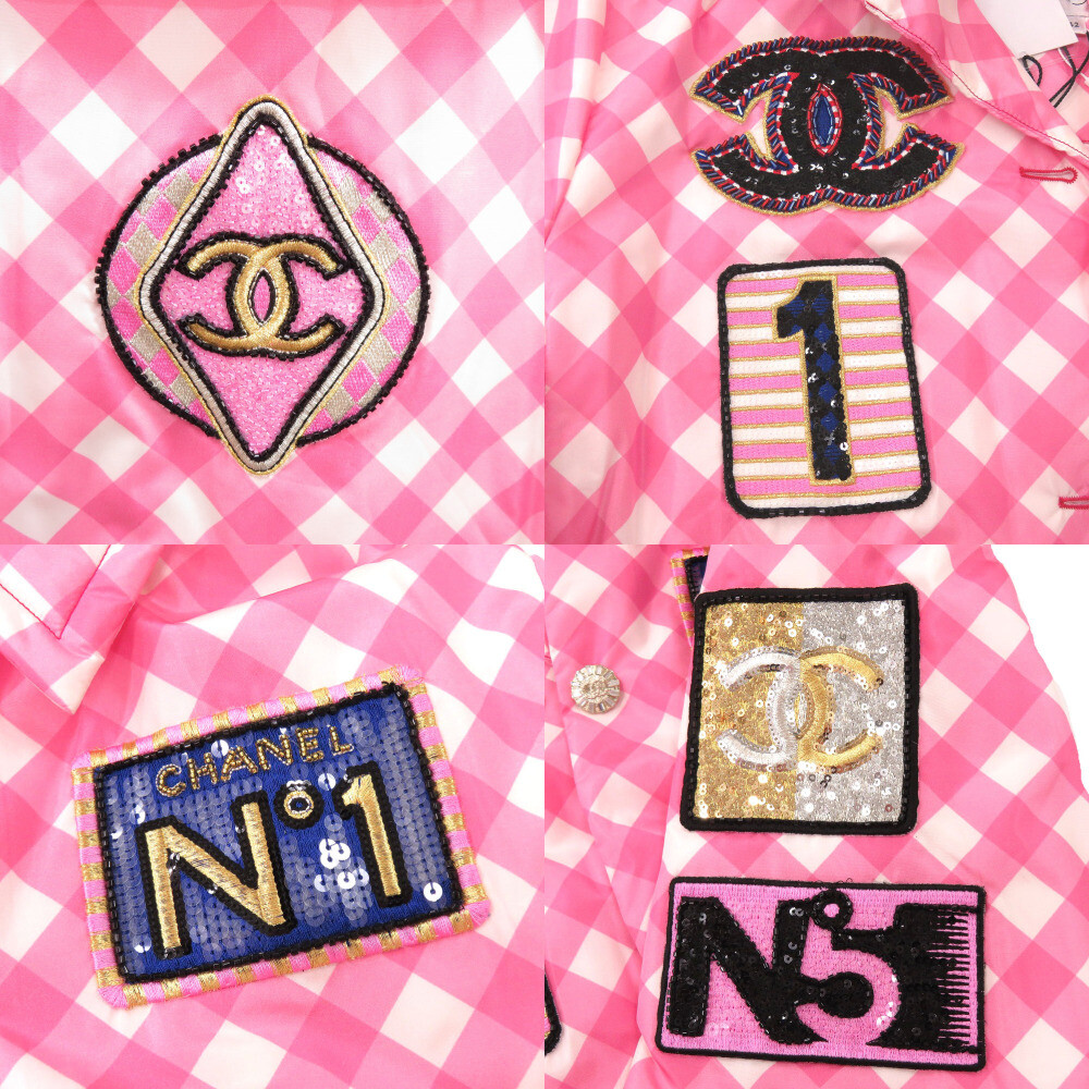 CHANEL - aikeです。 AUTHENTIC CHANEL 23C P74093 V65695 Coat Parka Sequin Patch