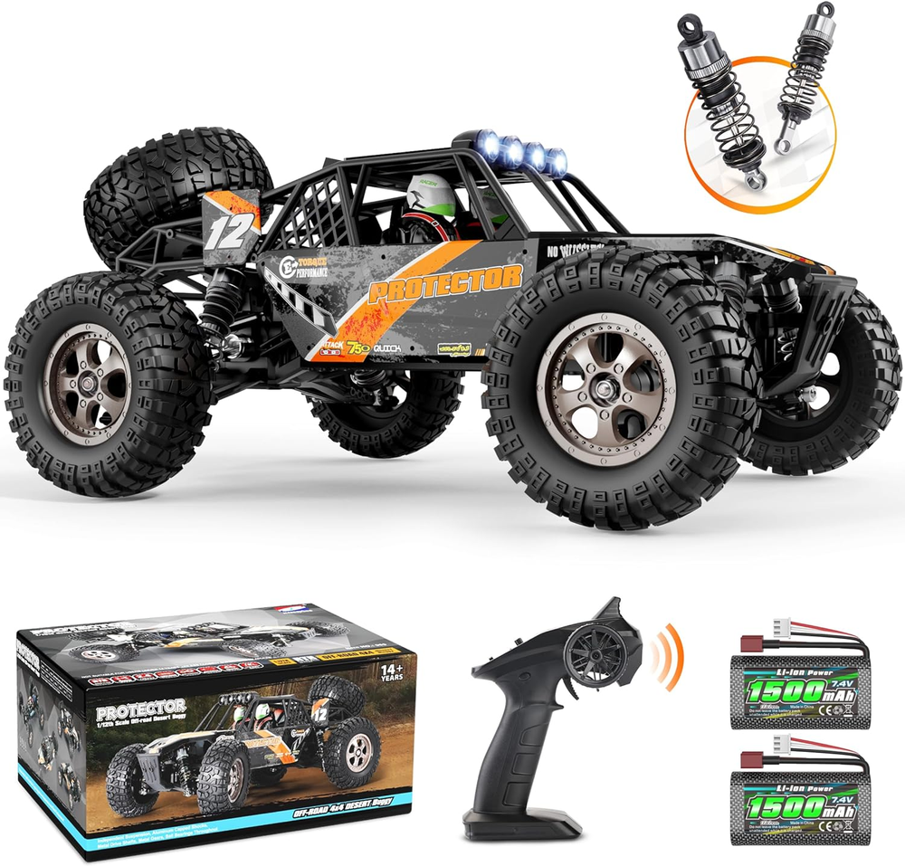 1:12 4X4 All-Terrain RC Car with 38+ KM/H Speed and 2.4G Remote Control