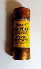 BUSS LPJ-10 LOW PEAK DUAL ELEMENT TIME DELAY CURRENT LIMIT FUSE 10A 600V NOS