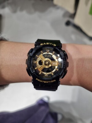 Casio BYBY-G BA-110X-1ADR Black Gold Resin Strap Women Watch | eBay