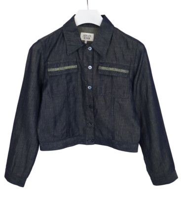 ARMANI JUNIOR Jacke Mädchen 13 JAHRE Button-Up Polokragen Leinenmischung