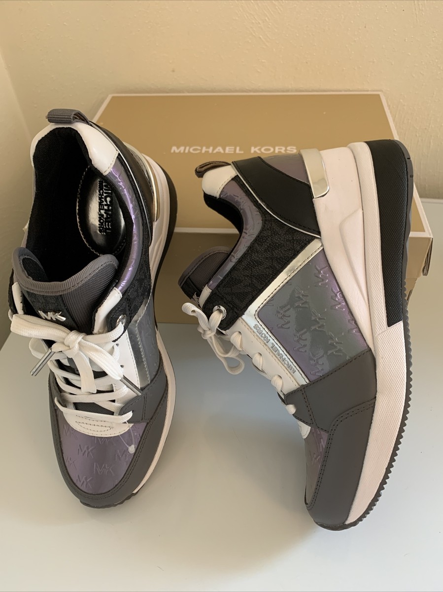 Michael Kors Georgie Trainer Wedge Sneaker Shoes Heather