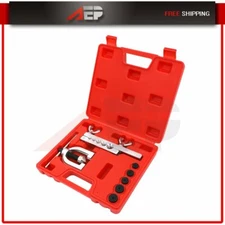 Auto Double Flaring Tubing Brake Line Tool Kit Car Truck with Molded Carry Case