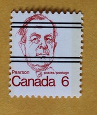 Canada 6 cent stamp 1973 - 1976 MNH # 591xx  Lester B. Pearson precancelled