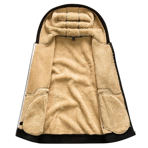 Mens Winter Fleece Fluffy Lined Jacket Hoodie Long Sleeve Casual Zip Sweatshirt - Picture 19 of 42