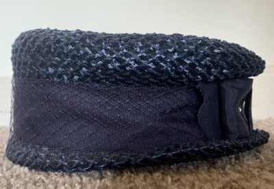 Vintage union made tag USA midnight blue paper hat one size  display picture 2