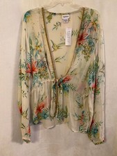 Nwt Together Sheer Floral And Hummingbird Print Jacket Size 16 Uk Size 12 Us