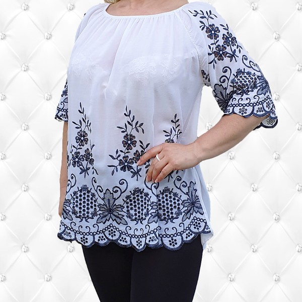 Damen Boho Kurzarm T-Shirt Tunika Bluse Oberteil Party Blusenshirt New-image