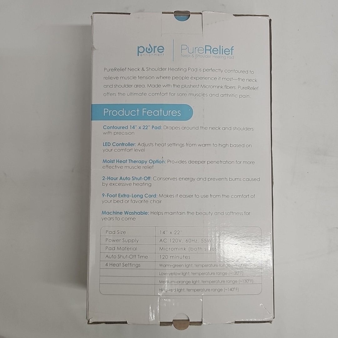 Pure Enrichment Pure Relief Neck & Shoulder Heating Pad,  14'' x 22''  (OPEN BOX