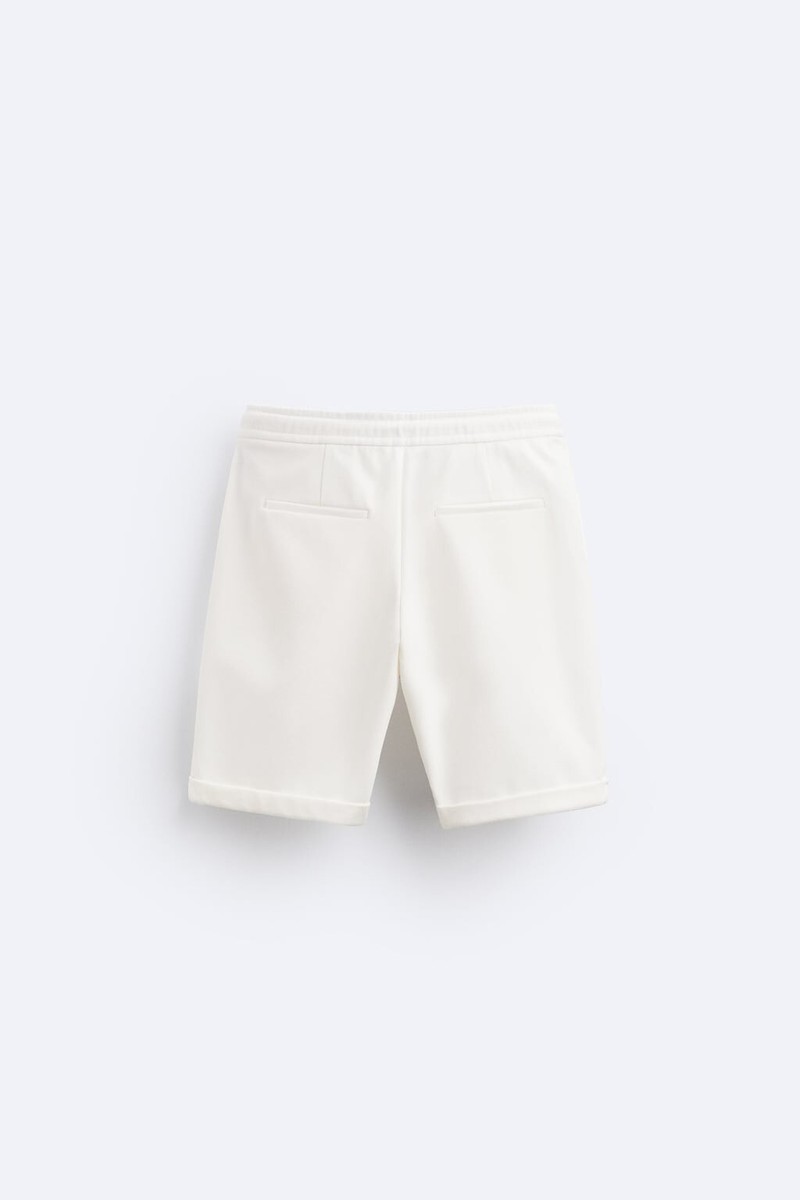 New Zara Stretch Shorts S 0706/450 White pants jeans jogger