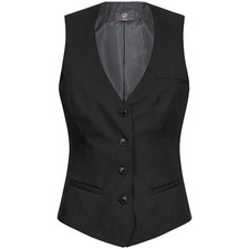 Greiff SIMPLE Damen Business-Weste V-Ausschnitt Regular Fit Schwarz