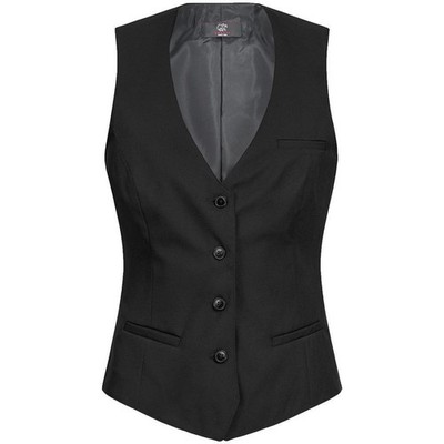 Greiff SIMPLE Damen Business-Weste V-Ausschnitt Regular Fit Schwarz
