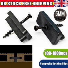100-800*Composite Decking Clips Hidden Fixings Plastic T WPC & Stainless Screws