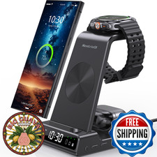 Wireless Charger for Samsung Charging Station, 3 in 1 Android Phone Charger for