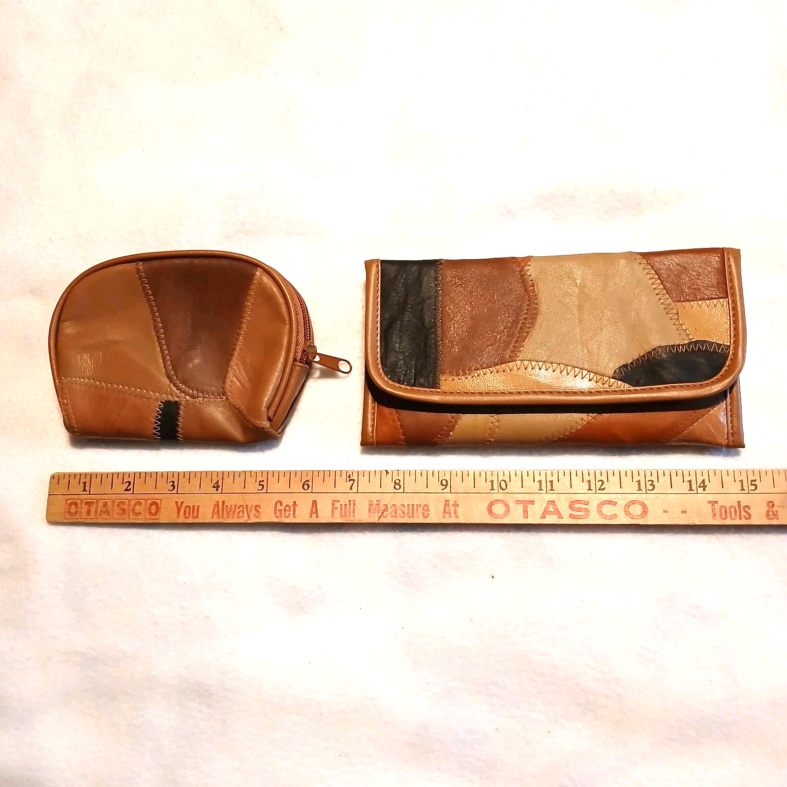 Patchwork Leather Handbag Purse Shoulder Bag Coin… - image 10